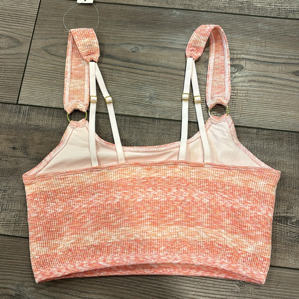 Aerie Seamless Ring Longline Bralette Beach Peach Medium - Picture 3 of 4